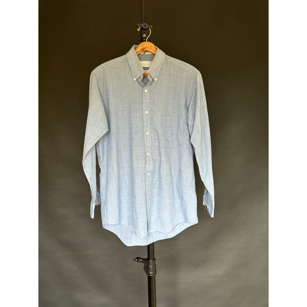 Vintage Sears Single Stitch‎ Button Up Shirt Blue 15.5 and 32/33